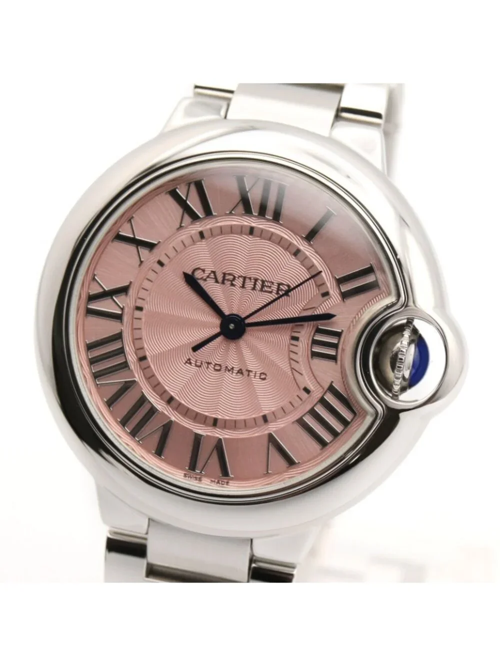 Cartier Watch Baron Blue 33 Pink Stainless Steel